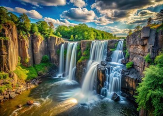 Fototapeta premium Majestic Passaic Falls, New Jersey Waterfall Scenery