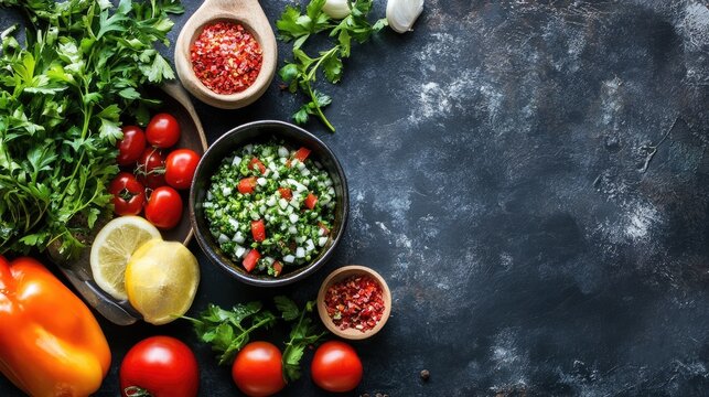 Fresh Tabouli Salad: Vibrant Ingredients Blending Together in a Healthy Culinary Experience