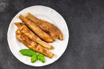Baked eggplant vegetable cooking tasty fresh delicious gourmet food background table rustic food top view copy space keto and paleo diet vegetarian and vegan food
