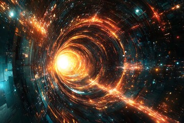 Fototapeta premium Glowing Futuristic Tunnel of Light
