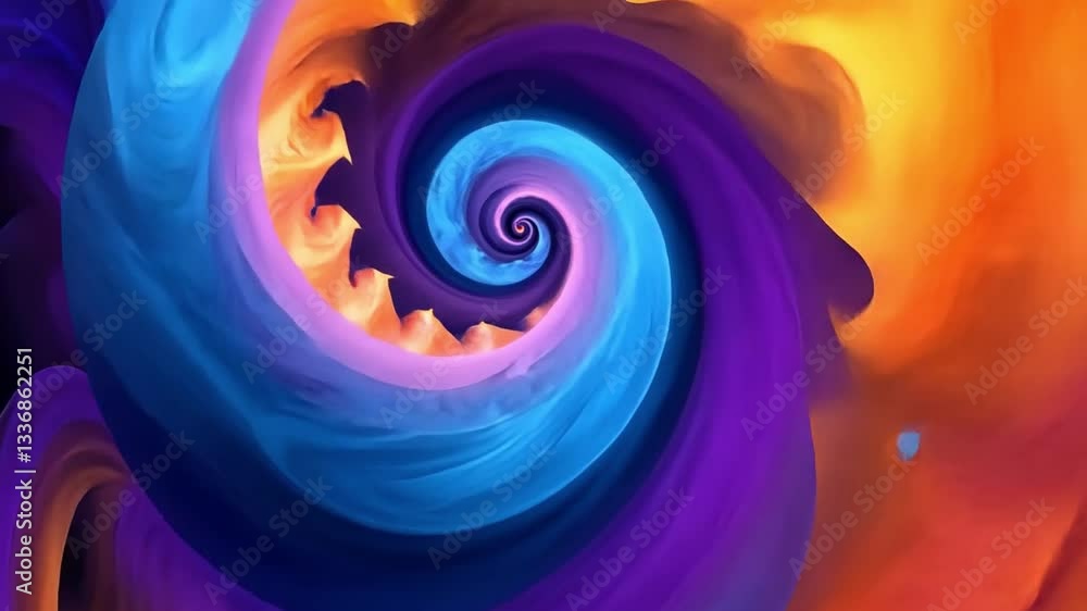 Aufkleber abstract swirling pattern of vibrant colors in a mesmerizing spiral design, showcasing dynamic movem