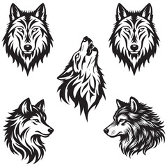 wolf head silhouette vector illustration