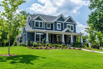 Stunning Exterior of a Modern Home with Lush Landscaping