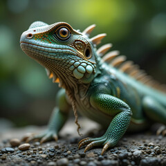 Fototapeta premium Selective focus shot of a dragon lizard