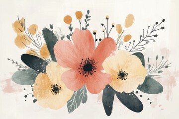 Elegant Floral Arrangement with Soft Colors and Modern Design