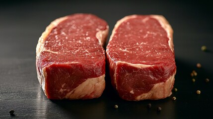 Fototapeta premium Fresh cuts of marbled beef steak ready for cooking or grilling