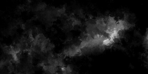 Abstract smoke on black background texture. dark grunge concrete wall texture. dark black and gray smooth smoke, fog abstract steam background with clouds backdrop design. dark paper texture.