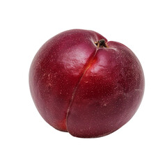 Obraz premium Whole ripe red plum isolated on white background
