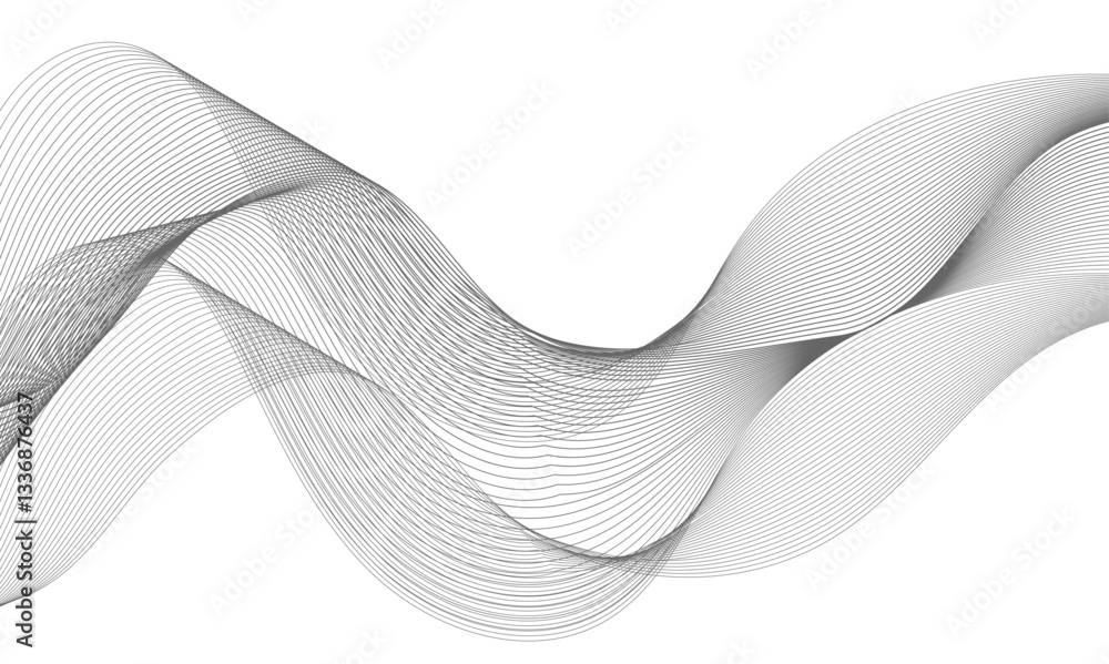 Aufkleber abstract wave line vector technology design banner with flowing color wave line background. design f
