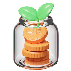 Savings Jar 3D Icon Illustration