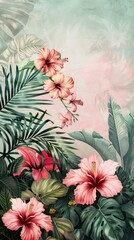 Wallpaper beach flower vegetation hibiscus.