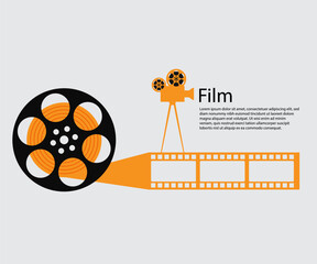 Film and cinema modern retro vintage poster background stock illustration
