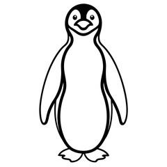 Abstract Penguin Line Drawing