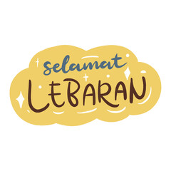 Selamat Lebaran. Eid Mubarak Eid Al Fitr. Isolated on White Background and Transparent PNG.