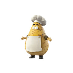 Fototapeta premium Cheerful Potato Chef Character 3D Render