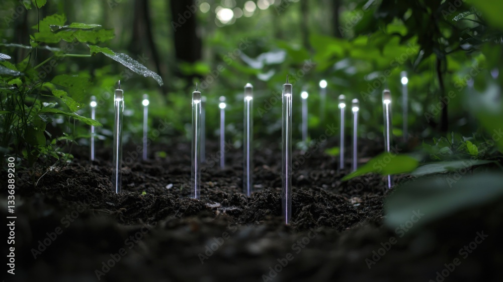 Poster a network of smart soil sensors analyzing ph levels and fertility.