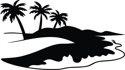 vector illustration of a tropical beach