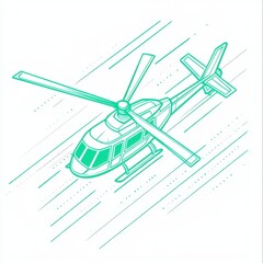 Aerial View of a Helicopter in Action with Dynamic Motion Lines Illustrating Speed and Agility