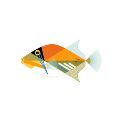 Picasso Triggerfish colorful mid century modern design