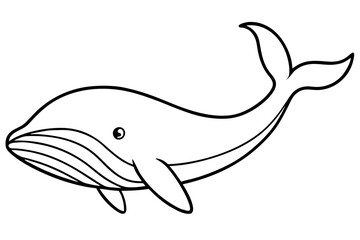 Abstract Whale Line Drawing