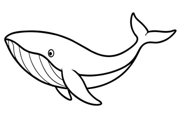 Abstract Whale Line Drawing