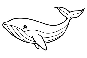 Abstract Whale Line Drawing