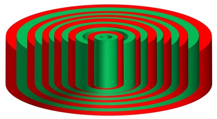 Colored concentric circles that separate from each other