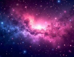 Obraz premium A mesmerizing expanse of space reveals swirling clouds of gas and dust illuminated by countless stars. This breathtaking vista invites exploration of the cosmos in vibrant hues Generative AI