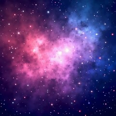 Obraz premium Vibrant colors swirl through the vastness of space as galaxies and stars twinkle against a backdrop of deep cosmic mystery, inviting endless exploration and wonder Generative AI