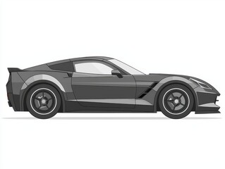 Sleek Side View of a Modern Sports Car with Dynamic Lines and Bold Design Features