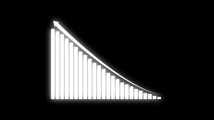 Graph, upward trend, glowing white bars, ascending arrow. financial chart, statistics visualization, economic growth. digital display, business analytics, data representation, stock market graph, - Powered by Adobe