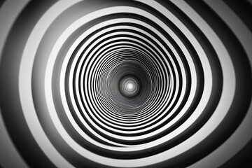 Fototapeta premium A swirling optical illusion displaying circular black and white patterns