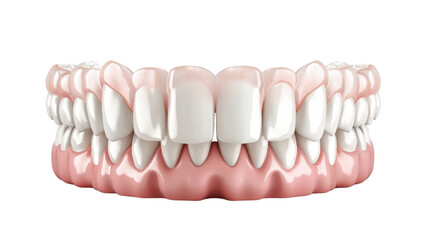 Healthy teeth and gums showing proper dental hygiene on transparent background