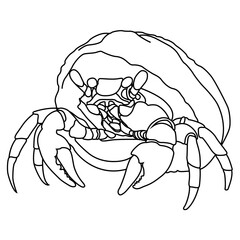 Crab line art vector design. Crab outline illustration design.