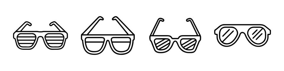 retro sunglasses icon, retro sunglasses line art - simple line art of retro sunglasses, perfect for retro sunglasses logos and icons