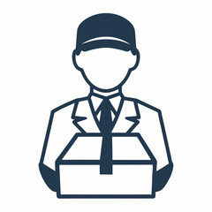 Obraz premium Delivery Person with Package Vector Design.