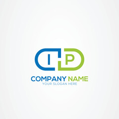Minimal Monogram Letter IP Medicine Logo Elements