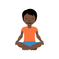 Person Meditating (Dark Skin Tone)
