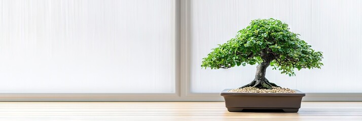 Fototapeta premium bonsai tree - miniature dwarf tree intricately trimmed