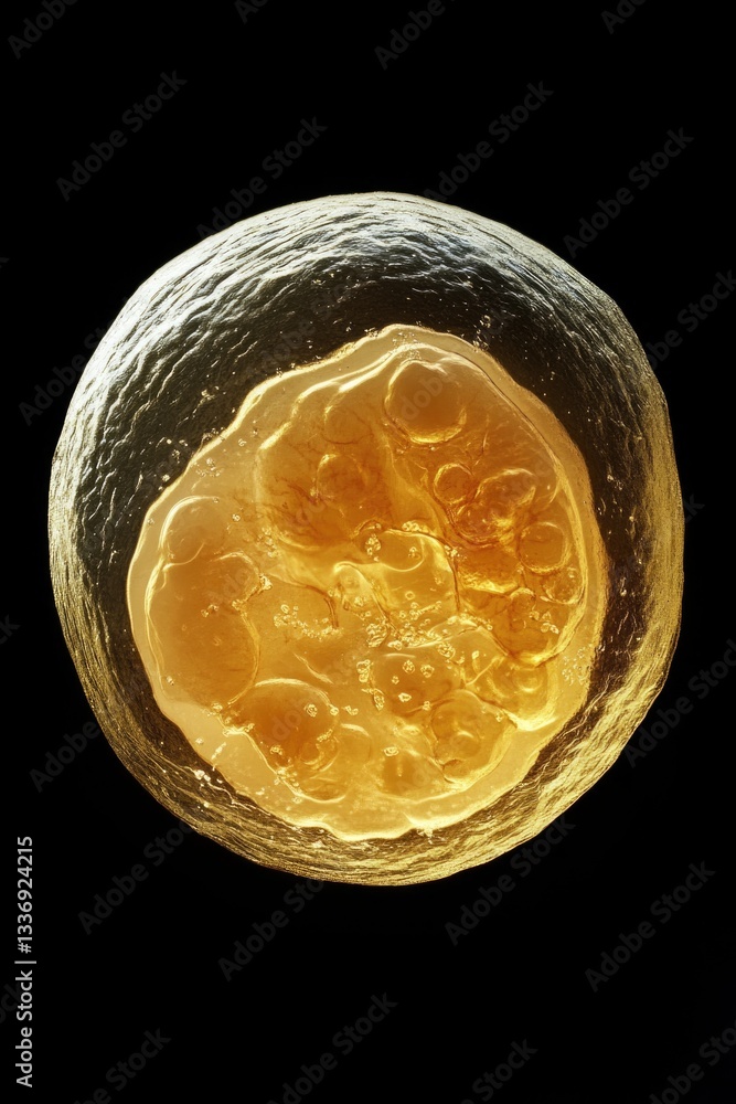 Poster A close-up shot of an egg against a dark background, perfect for representing simplicity and minimalism