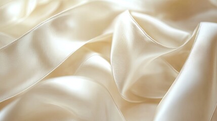 Obraz premium Elegant motion of silky white ribbons, softly glowing under ambient lighting