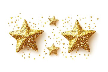 Sparkling Gold Glitter Stars Festive Design Christmas, Holiday Background
