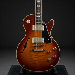 Fototapeta premium acoustic guitar on black background