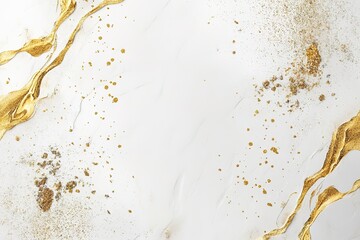 Obraz premium Elegant Gold and White Marble Texture Background with Glitter Splashes