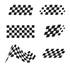 Racing flag vector icon on white background. Checkered flag. start and finish crossed flag. Racing flag.	
