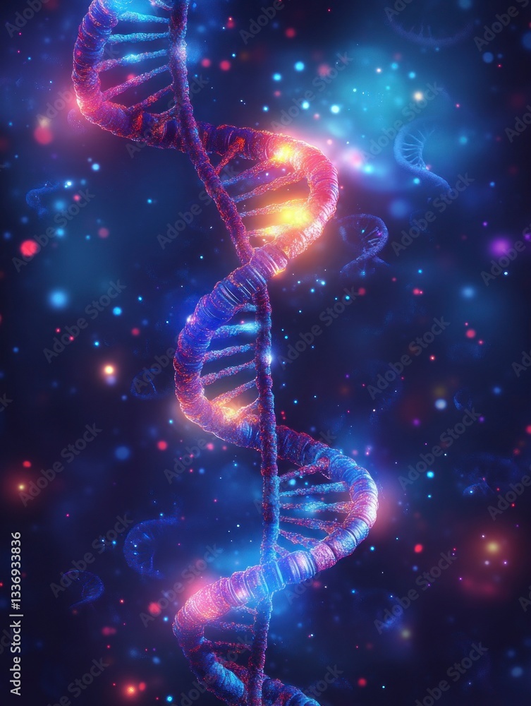 Aufkleber dna double helix structure with abstract background for science and medicine