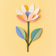 Naklejka premium Spring flower paper art handcrafted.