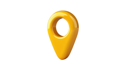 Yellow location pin showing position on transparent background