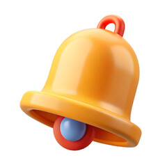 Bell icon representing notifications and alerts in a modern 3D background illustration  