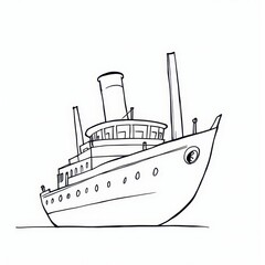 Obraz premium a drawing of a boat on a white background